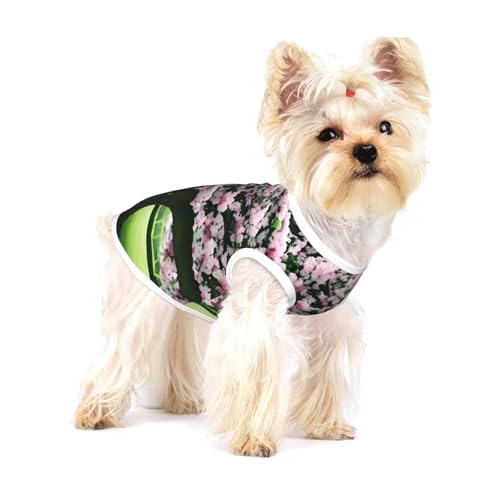 T-Shirt mit Blumenmuster, Efeublüten, Baumdruck, für kleine Hunde, modisches Hemd, atmungsaktiv, ärmellos für kleine Hunde T-Shirt mit Blumenmuster, Efeublüten, Baumdruck, für kleine Hunde, modisches Hemd, atmungsaktiv, ärmellos für kleine Hunde von GaxfjRu