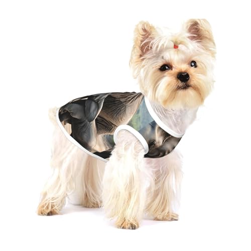 T-Shirt mit Elefanten- und Baby-Elefantenaufdruck, für kleine Hunde, modisches Hemd, atmungsaktiv, ärmellos, für kleine Hunde von GaxfjRu
