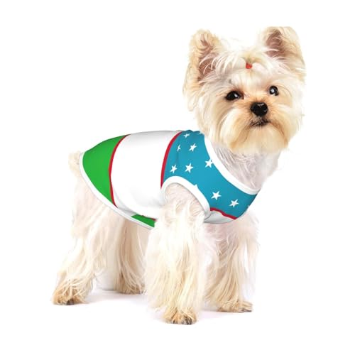 T-Shirt mit Flagge der Republik Usbekistan für kleine Hunde, modisches Hemd, atmungsaktiv, ärmellos, für kleine Hunde von GaxfjRu
