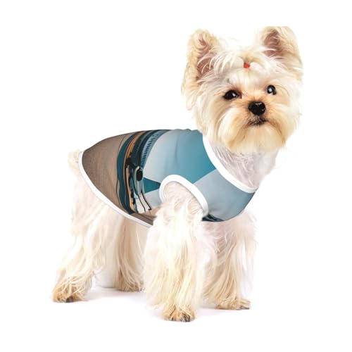 T-Shirt mit Flugzeugdruck für kleine Hunde, modisches Hemd, atmungsaktiv, ärmellos für kleine Hunde T-Shirt mit Flugzeugdruck für kleine Hunde, modisches Hemd, atmungsaktiv, ärmellos für kleine Hunde von GaxfjRu
