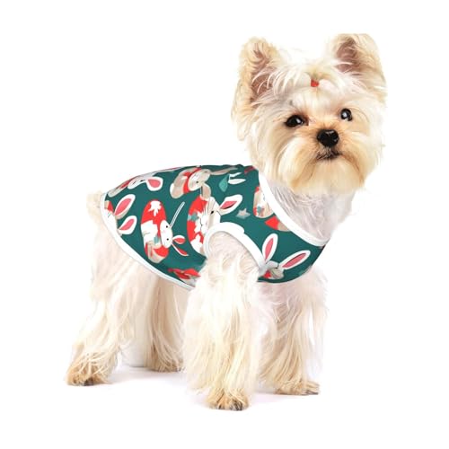 T-Shirt mit Hasen-Aufdruck für kleine Hunde, modisches Hemd, atmungsaktiv, ärmellos für kleine Hunde von GaxfjRu