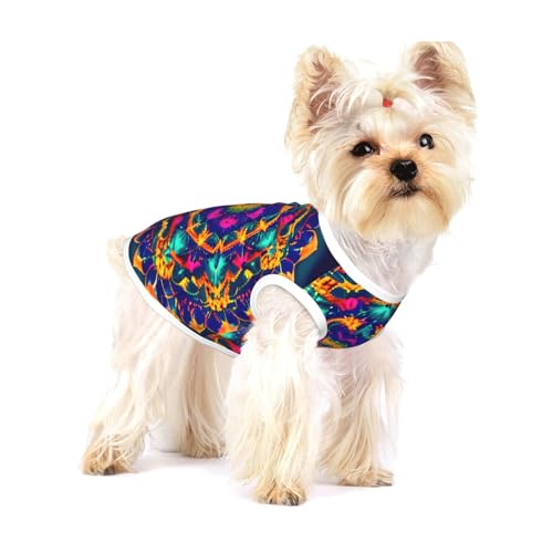 T-Shirt mit Mandala-Muster, für kleine Hunde, modisches Hemd, atmungsaktiv, ärmellos, für kleine Hunde T-Shirt mit Mandala-Muster, für kleine Hunde, modisches Hemd, atmungsaktiv, ärmellos, für kleine Hunde von GaxfjRu