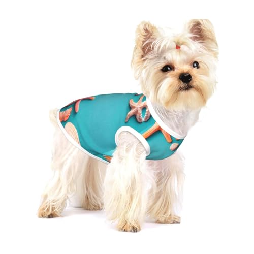 T-Shirt mit Meeresstrandmotiv für kleine Hunde, modisches Hemd, atmungsaktiv, ärmellos für kleine Hunde T-Shirt mit Meeresstrandmotiv für kleine Hunde, modisches Hemd, atmungsaktiv, ärmellos für kleine Hunde von GaxfjRu
