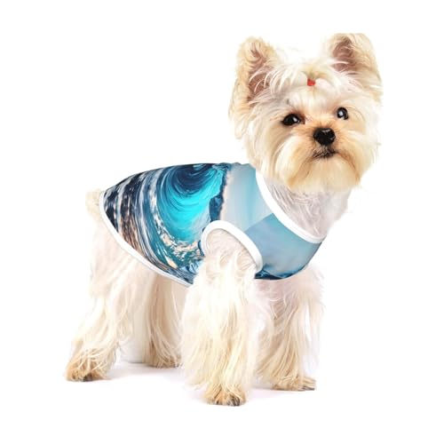 T-Shirt mit Meereswellen-Aufdruck für kleine Hunde, modisches Hemd, atmungsaktiv, ärmellos für kleine Hunde T-Shirt mit Meereswellen-Aufdruck für kleine Hunde, modisches Hemd, atmungsaktiv, ärmellos für kleine Hunde von GaxfjRu