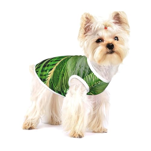T-Shirt mit Palmenblättern, für kleine Hunde, modisches Hemd, atmungsaktiv, ärmellos, für kleine Hunde T-Shirt mit Palmenblättern, für kleine Hunde, modisches Hemd, atmungsaktiv, ärmellos, für kleine Hunde von GaxfjRu