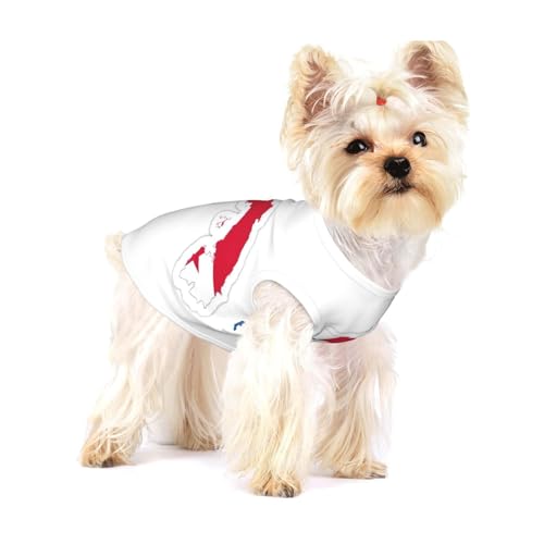 T-Shirt mit Panama-Flagge, Kartendruck, für kleine Hunde, modisches Hemd, atmungsaktiv, ärmellos für kleine Hunde von GaxfjRu