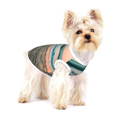 T-Shirt mit Strand-Sonnenuntergang-Motiv für kleine Hunde, modisches Hemd, atmungsaktiv, ärmellos für kleine Hunde T-Shirt mit Strand-Sonnenuntergang-Motiv für kleine Hunde, modisches Hemd, atmungsaktiv, ärmellos für kleine Hunde von GaxfjRu