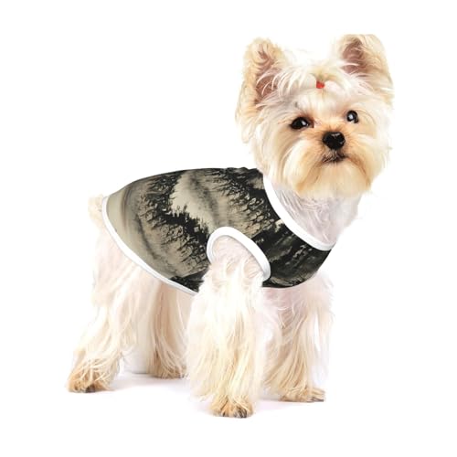 T-Shirt mit chinesischem Malereidruck für kleine Hunde, modisches Hemd, atmungsaktiv, ärmellos für kleine Hunde T-Shirt mit chinesischem Malereidruck für kleine Hunde, modisches Hemd, atmungsaktiv, ärmellos für kleine Hunde von GaxfjRu