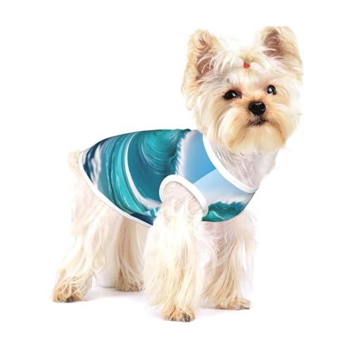 T-Shirt mit durchsichtigem Himmelswellen für kleine Hunde, modisches Hemd, atmungsaktiv, ärmellos für kleine Hunde T-Shirt mit durchsichtigem Himmelswellen für kleine Hunde, modisches Hemd, atmungsaktiv, ärmellos für kleine Hunde von GaxfjRu