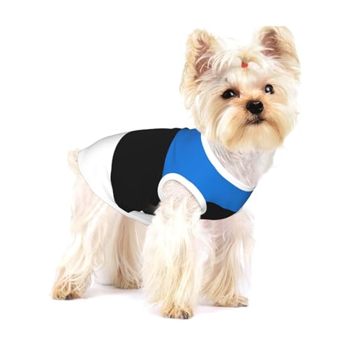 T-Shirts mit Estland-Flagge für kleine Hunde, modisches Hemd, atmungsaktiv, ärmellos für kleine Hunde von GaxfjRu