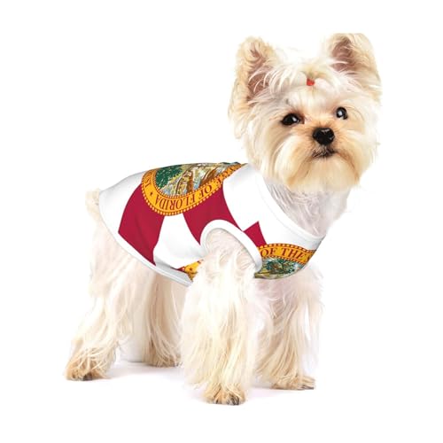 T-Shirts mit Florida-Flaggen-Aufdruck für kleine Hunde, modisches Hemd, atmungsaktiv, ärmellos für kleine Hunde von GaxfjRu