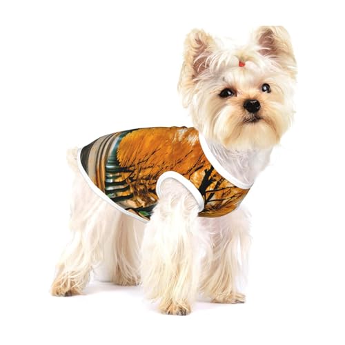 T-Shirts mit Herbstlaub-Aufdruck für kleine Hunde, modisches Hemd, atmungsaktiv, ärmellos für kleine Hunde T-Shirts mit Herbstlaub-Aufdruck für kleine Hunde, modisches Hemd, atmungsaktiv, ärmellos für kleine Hunde von GaxfjRu
