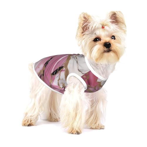 T-Shirts mit Marmormuster, für kleine Hunde, modisches Hemd, atmungsaktiv, ärmellos, für kleine Hunde, Rosa / Weiß T-Shirts mit Marmormuster, für kleine Hunde, modisches Hemd, atmungsaktiv, ärmellos, für kleine Hunde, Rosa / Weiß von GaxfjRu