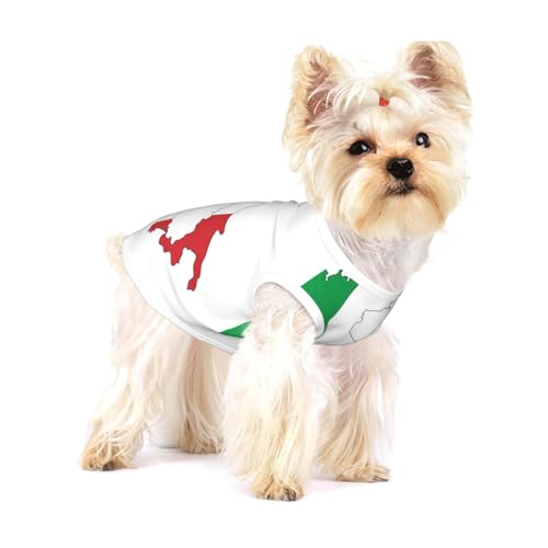 T-Shirts mit italienischer Flagge, für kleine Hunde, modisches Hemd, atmungsaktiv, ärmellos, für kleine Hunde von GaxfjRu