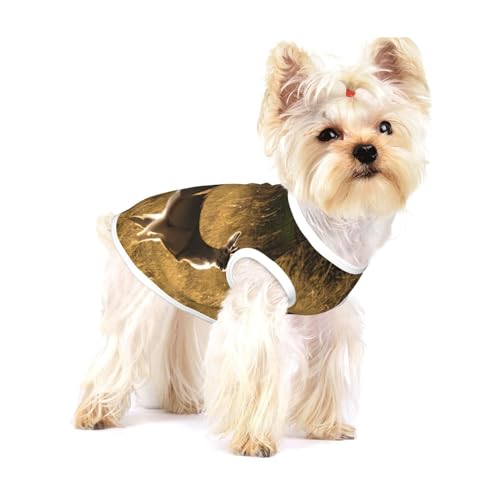 T-Shirts mit niedlichem Hirschaufdruck für kleine Hunde, modisches Hemd, atmungsaktiv, ärmellos für kleine Hunde von GaxfjRu