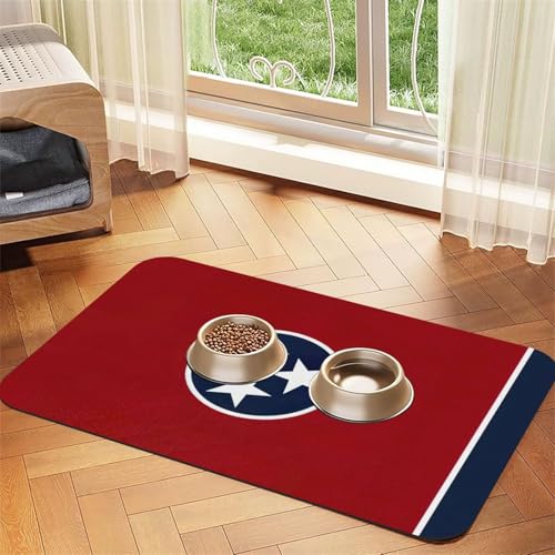 Tennessee Haustierfuttermatte, saugfähig, rutschfest, PU-Leder, Futtermatte für Hunde und Katzen, Gummi-Unterseite Tennessee Haustierfuttermatte, saugfähig, rutschfest, PU-Leder, Futtermatte für Hunde und Katzen, Gummi-Unterseite von GaxfjRu