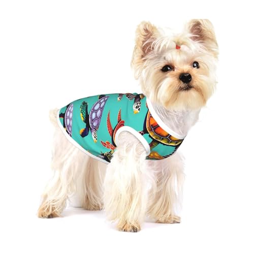 Tiere, Meeresschildkröten, T-Shirts für kleine Hunde, modisches Hemd, atmungsaktiv, ärmellos für kleine Hunde Tiere, Meeresschildkröten, T-Shirts für kleine Hunde, modisches Hemd, atmungsaktiv, ärmellos für kleine Hunde von GaxfjRu