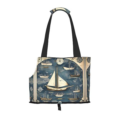 Tragetasche für kleine Hunde, Katzen und Kaninchen, Motiv: Segelboot, Karte, bedruckt Tragetasche für kleine Hunde, Katzen und Kaninchen, Motiv: Segelboot, Karte, bedruckt von GaxfjRu