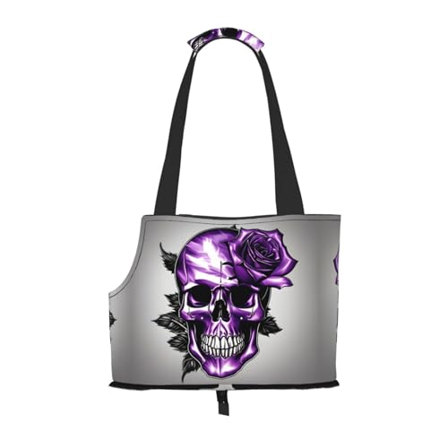 Tragetasche für kleine Hunde, Katzen und Kaninchen, Motiv: lila Rose und Totenkopf Tragetasche für kleine Hunde, Katzen und Kaninchen, Motiv: lila Rose und Totenkopf von GaxfjRu