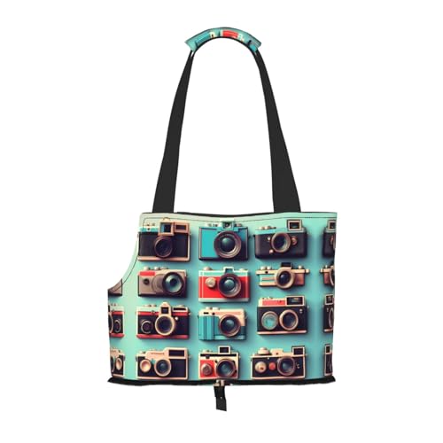 Tragetasche für kleine Hunde, Katzen und Kaninchen, Retro-Kamera-Kollektion, bedruckt Tragetasche für kleine Hunde, Katzen und Kaninchen, Retro-Kamera-Kollektion, bedruckt von GaxfjRu