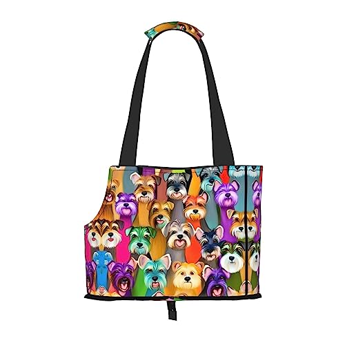 Tragetasche mit Schnauzer-Motiv, für kleine Hunde, Katzen und Kaninchen von GaxfjRu
