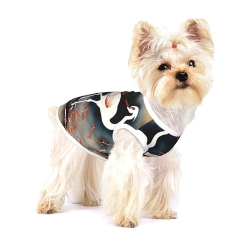 Two Japanese Cranes flying traditional painting print T-Shirts for Small Dogs Dog's Fashion Shirt Breathable Sleeveless Shirts for Small Dogs Two Japanese Cranes flying traditional painting print T-Shirts for Small Dogs Dog's Fashion Shirt Breathable Sleeveless Shirts for Small Dogs von GaxfjRu