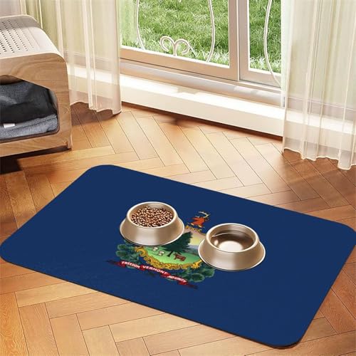 Vermont Haustierfuttermatte, saugfähig, rutschfest, PU-Leder, für Hunde und Katzen, Gummiunterseite Vermont Haustierfuttermatte, saugfähig, rutschfest, PU-Leder, für Hunde und Katzen, Gummiunterseite von GaxfjRu