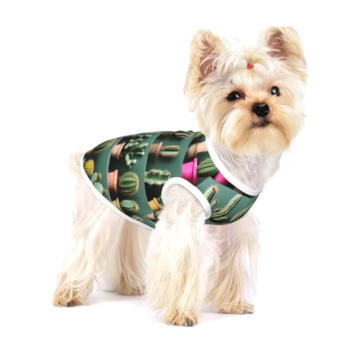Viele Kaktus-Kunstdruck-T-Shirts für kleine Hunde, modisches Hemd, atmungsaktiv, ärmellos, für kleine Hunde Viele Kaktus-Kunstdruck-T-Shirts für kleine Hunde, modisches Hemd, atmungsaktiv, ärmellos, für kleine Hunde von GaxfjRu