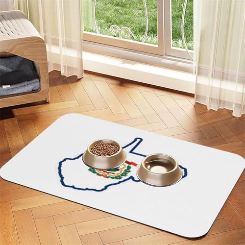West Virginia State Flag Map Print Pet Food Mat Absorbent Non Slip PU Leather Feeding Mat for Dogs Cats Rubber Bottom West Virginia State Flag Map Print Pet Food Mat Absorbent Non Slip PU Leather Feeding Mat for Dogs Cats Rubber Bottom von GaxfjRu