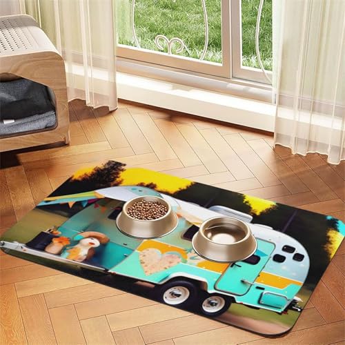 You Make Me Camper, Haustierfuttermatte, saugfähig, rutschfest, Kunstfell, für Hunde und Katzen, Gummiunterseite You Make Me Camper, Haustierfuttermatte, saugfähig, rutschfest, Kunstfell, für Hunde und Katzen, Gummiunterseite von GaxfjRu
