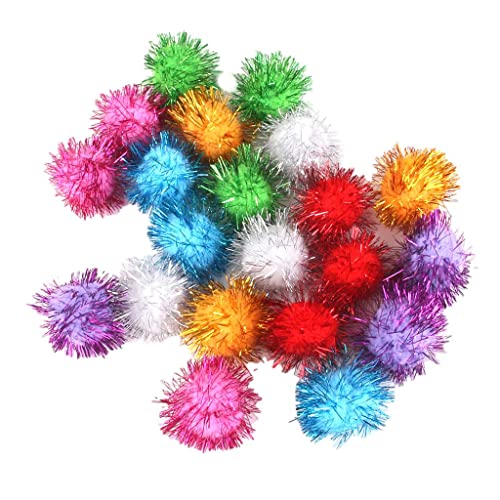 Gazechimp 3.5cm Lametta POMPONS Bälle Katze Spielzeug FLAUSCHIG von Gazechimp