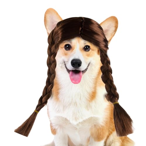 Gazocua Hundehaarperücke, Hund Cosplay Perücke,Braune doppelte Lange geflochtene Katzenperücke | Lustige Hunde- und Katzenkostüme für Halloween, Weihnachten, Partys, Festivals, Hundeperücke für Gazocua Hundehaarperücke, Hund Cosplay Perücke,Braune doppelte Lange geflochtene Katzenperücke | Lustige Hunde- und Katzenkostüme für Halloween, Weihnachten, Partys, Festivals, Hundeperücke für von Gazocua