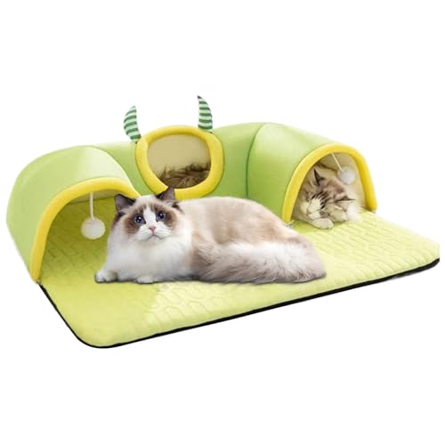 Gazocua Katzen Spieltunnelbett,65x40 cm,Atmungsaktives Sommer Haustier Tunnelbett,mit Hängeball Spielzeug,Wohlfühl Zuhause Winter Sommer,Für Kleintiere Welpe Hase Kätzchen Gazocua Katzen Spieltunnelbett,65x40 cm,Atmungsaktives Sommer Haustier Tunnelbett,mit Hängeball Spielzeug,Wohlfühl Zuhause Winter Sommer,Für Kleintiere Welpe Hase Kätzchen von Gazocua