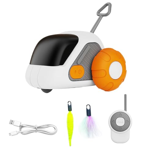 Gcerfby Automatisches Katzenspielspielzeug, interaktives Spielzeug für Kätzchen, Feder, ferngesteuertes Katzen-Training, wiederaufladbar, automatische Übungsmodi, blau/orange, für Haustiere, Katzen, Gcerfby Automatisches Katzenspielspielzeug, interaktives Spielzeug für Kätzchen, Feder, ferngesteuertes Katzen-Training, wiederaufladbar, automatische Übungsmodi, blau/orange, für Haustiere, Katzen, von Gcerfby