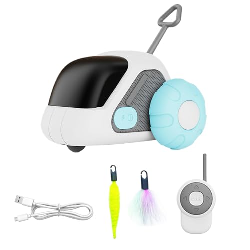 Gcerfby Automatisches Katzenspielspielzeug, interaktives Spielzeug für Kätzchen, Feder, ferngesteuertes Katzen-Training, wiederaufladbar, automatische Übungsmodi, blau/orange, für Haustiere, Katzen, Gcerfby Automatisches Katzenspielspielzeug, interaktives Spielzeug für Kätzchen, Feder, ferngesteuertes Katzen-Training, wiederaufladbar, automatische Übungsmodi, blau/orange, für Haustiere, Katzen, von Gcerfby
