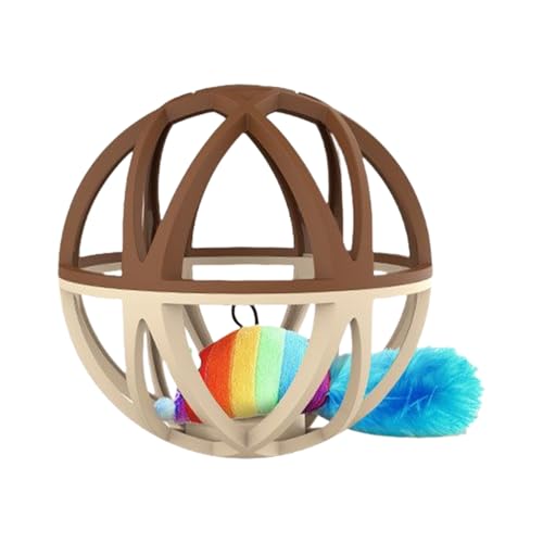 Gcerfby Cat Toy Ball, eingängige Indoor -Spiele, 11x11cm, Bell Ball Interactive Cat Toys, lustiges und Übungsspielzeug, einfach zu bedienen, für Kätzchen, Hund, Welpe, Training, Verfolgungsjagd von Gcerfby