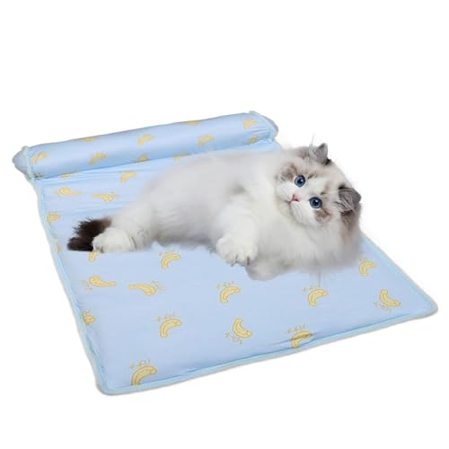 Gcerfby Kühlung Hundebett, Waschbarer Faltbarer Eisseide, Haustierkühl Matte, Süßes Kätzchenkissen, 60x40x15 cm, Atmungsaktives Schlafkissen Für Haustierkomfort Und Kühle Gcerfby Kühlung Hundebett, Waschbarer Faltbarer Eisseide, Haustierkühl Matte, Süßes Kätzchenkissen, 60x40x15 cm, Atmungsaktives Schlafkissen Für Haustierkomfort Und Kühle von Gcerfby
