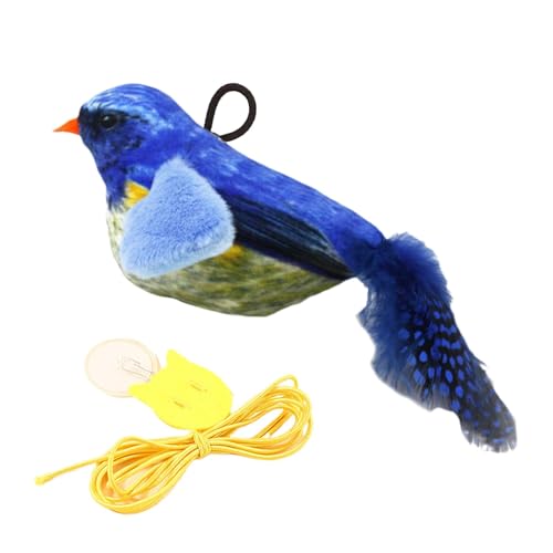 Gcerfby Zwitscherndes Vogel-Katzenspielzeug, Stressabbau-Teaser-Spielzeug, Haustier-Spielgerät mit Quietscher, Zwitscher-Geräusch-Spaß, 11 x 5 x 4 cm, Stressabbau für Kätzchen-Training und Kauspaß von Gcerfby