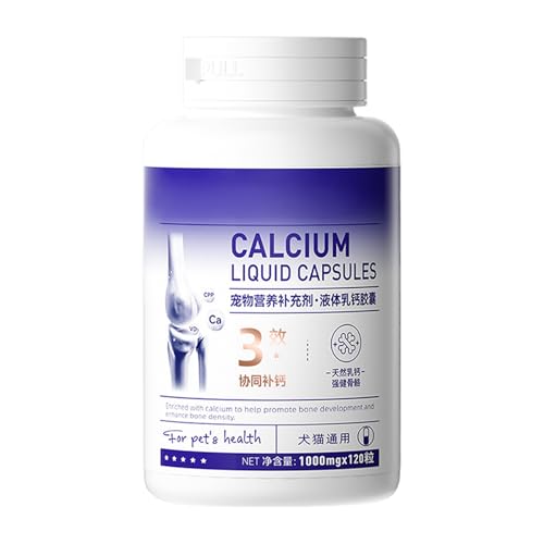 Haustiermilch Calcium C-Apsules, Hunde Multivitamin-Kautamin, 120 Zählungen Gesundheitspillen, 7x12 cm, leicht zu giveau, ideal für Hunde, Hüft- und gemeinsame Nahrungsergänzungsmittel, alle Altersgru von Gcerfby