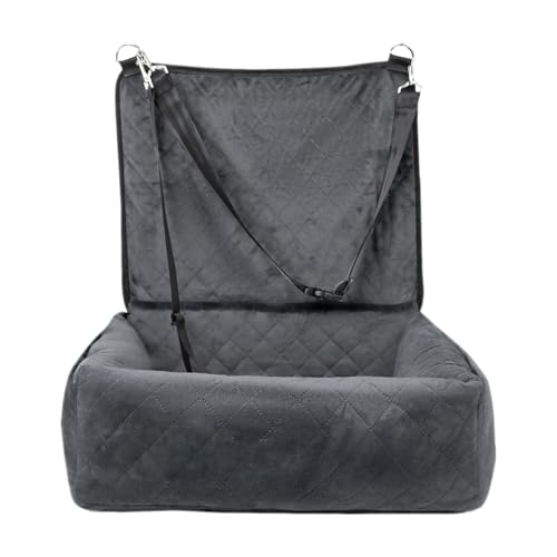 Hundeautossitz, tragbares Design, 61 x 51 x 51 cm, Reisesicherheit pro Autobett, Automobilpupfkissen mit 2 Seitentaschen, einfach zu reinigen, für Fahrzeug, SUV, LKW, vordere und zurückseat von Gcerfby