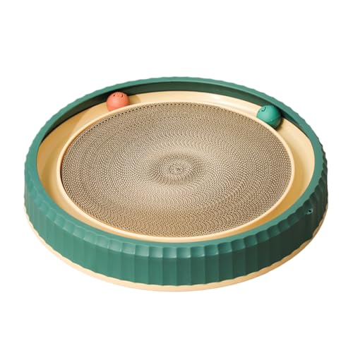 Katzenpfoten-Schärfbett Spielzeug, runder -Kratzer mit 2 Spielzeugbällen, Bereicherung Kratzmatte, 40 x 7 cm, umweltfreundlich, tragbar für Kätzchenbett aus Karton Katzenpfoten-Schärfbett Spielzeug, runder -Kratzer mit 2 Spielzeugbällen, Bereicherung Kratzmatte, 40 x 7 cm, umweltfreundlich, tragbar für Kätzchenbett aus Karton von Gcerfby