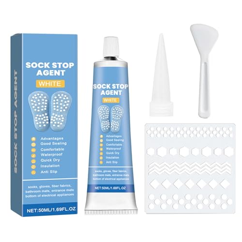 Socken-rutschfester Stoffkleber, weicher Kleber, wasserdichte Farbe, schnell trocknender Hausschuh-Stopper, kostengünstige Lösung, einfache Anwendung, 50-ml-Flasche, für Kinder, Erwachsene, ältere von Gcerfby