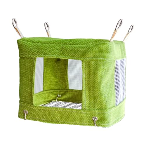 Vogelnest, gemütliche Vogelhütte, Schlafnestzelt mit belüftetem Maschenboden, 18x18x14 cm, weich und komfortabel, einfach zu bedienen, perfekt für Kanarien-, Finch-, Sittiche-, Züchtung, Spielen, Sitz Vogelnest, gemütliche Vogelhütte, Schlafnestzelt mit belüftetem Maschenboden, 18x18x14 cm, weich und komfortabel, einfach zu bedienen, perfekt für Kanarien-, Finch-, Sittiche-, Züchtung, Spielen, Sitz von Gcerfby