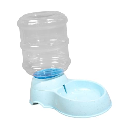 Gcljlmy Automatischer Futterspender für Haustiere, transparenter Behälter für Katzen, Kaninchen und Welpen, Einzelnapf, 3,8 l großes Fassungsvermögen (blaues Futterwasser) von Gcljlmy