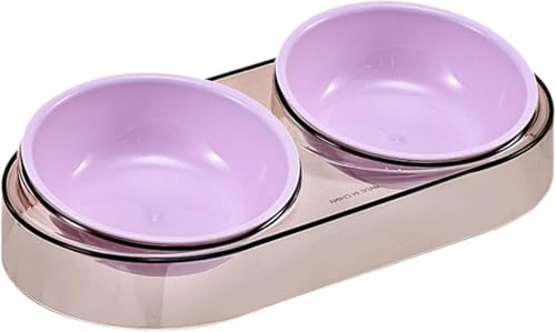 Gcljlmy Erhöhter Futter- und Wassernapf, Doppelnapf, erhöhter Ständer, rutschfeste Wasser- und Futternäpfe für Hunde, Futterspender für Welpen, Hunde und (violett) von Gcljlmy