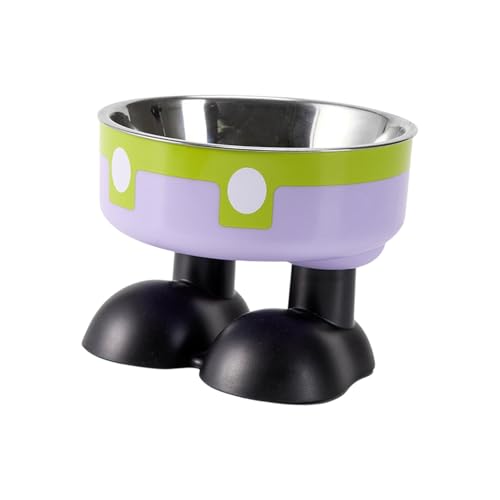 Gcljlmy Erhöhter Katzennapf, Wassernapf, Abnehmbarer Edelstahlnapf, Welpennapf, Hunde-Katzennapf für Futter und Wasser, kleine Haustiere Hund (Grün Violett) von Gcljlmy
