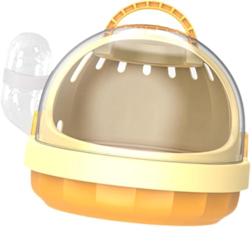 Gcljlmy Hamster-Reiseträgerkäfig, Kleintier-Tragetasche, Mäuse-Reisetasche, Lebensraum, Hamster-Reiseträger für Zwerghamster, Outdoor (Gelb) von Gcljlmy