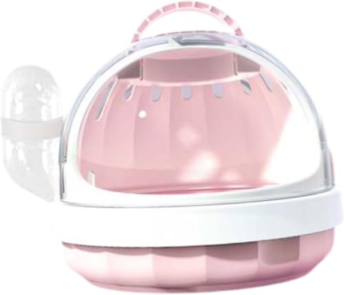 Gcljlmy Hamster-Reiseträgerkäfig, Kleintier-Tragetasche, Mäuse-Reisetasche, Lebensraum, Hamster-Reiseträger für Zwerghamster, Outdoor (ROSA) von Gcljlmy