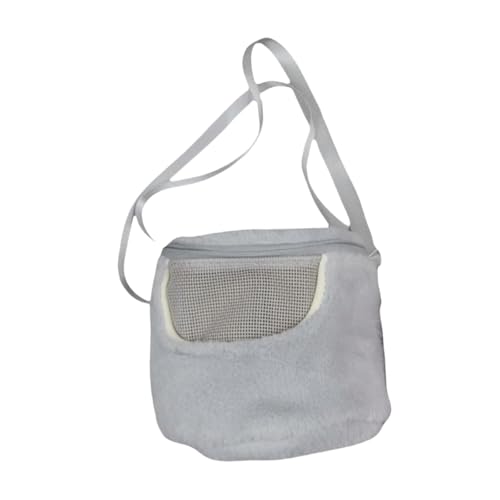 Gcljlmy Hamster-Reisetragetasche, kleine Haustier-Tragetasche mit Netzfenster, weiche Umhängetasche, Handtasche, ausgehender Tragetaschenkäfig für Frettchen (Grau) von Gcljlmy