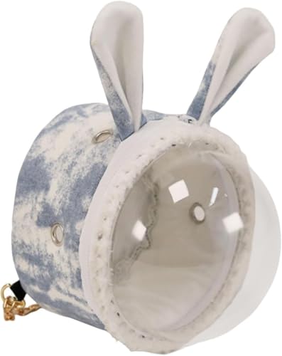 Gcljlmy Hamster -Trägerbeutel Meerschweinchenträger mit klarem Blasenfenster tragbarer Reisen Kleiner Haustier -Rucksack für Eichhörnchen -Mäuse Hedgehog (Blau) von Gcljlmy